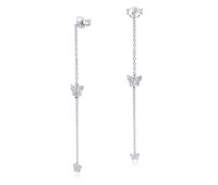 Gorgeous CZ with Butterfly Shaped Silver Earring STC-2161